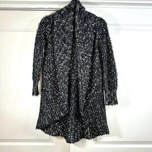XOXO Black & White Open Drape Front Cocoon Cardigan Medium